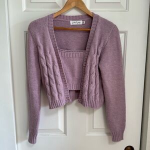 Petal + Pup Lavender Crop Sweater Set